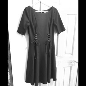 Adorable black lace up dressy dress